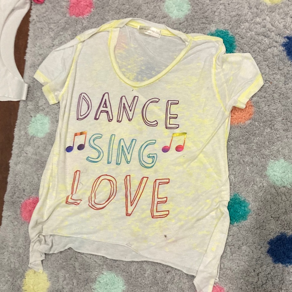 Yellow white semi see-threw shirt